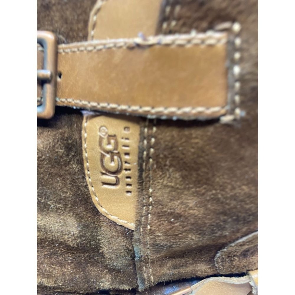 UGG Brown Leather Boots Size 6 - Picture 7 of 10